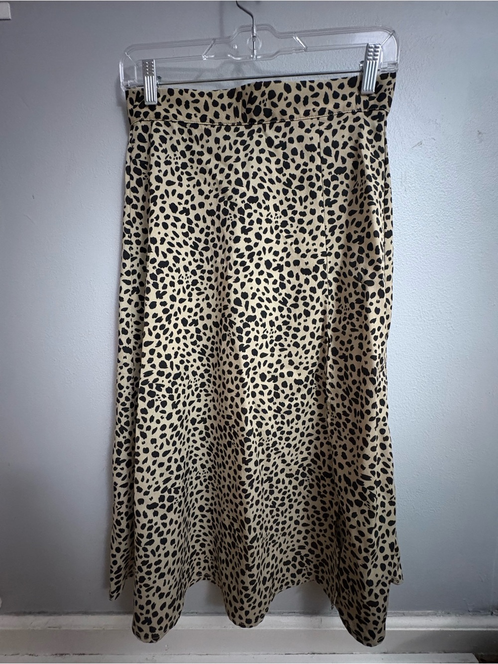 Amazon Leopard-Print Midi Skirt in Cream and Black